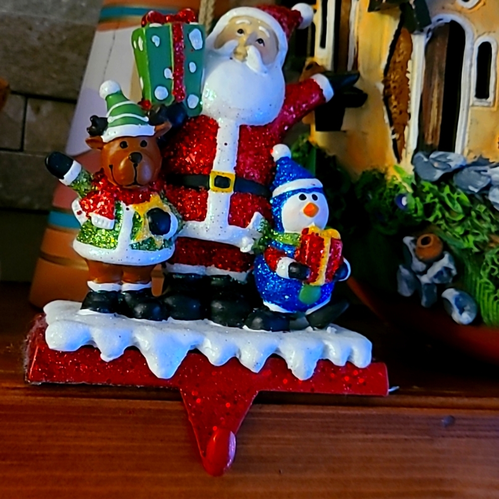 Stocking Holder "Santa.Deer and Pinquin".